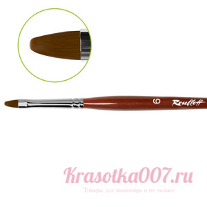 Кисть Roubloff  синтетика имитация колонка /овальная 6 /ручка фигурная бордовая DS33R