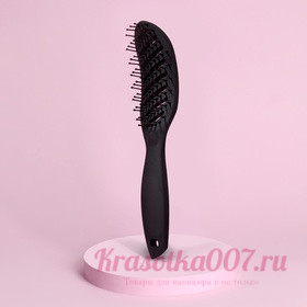 Расчёска массажная, вентилируемая, 4 × 24 см, цвет чёрный