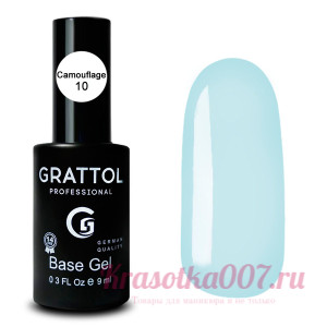 КАМУФЛИРУЮЩАЯ БАЗА №10 ДЛЯ ГЕЛЬ-ЛАКА GRATTOL RUBBER BASE