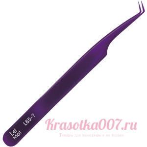 Пинцет для ресниц Le Maitre "Expert"  Blue Perple L 65-7