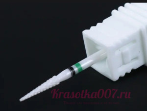 Фреза керамическая игла 2 мм, зеленая насечка