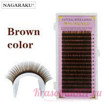 Ресницы Nagaraku MIX 0.1 C коричневые