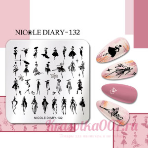 Пластина для стемпинга NICOLE DIARY-132