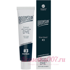 Краска для ресниц и бровей BRONSUN, цвет иссиня-чёрный #3, 15мл