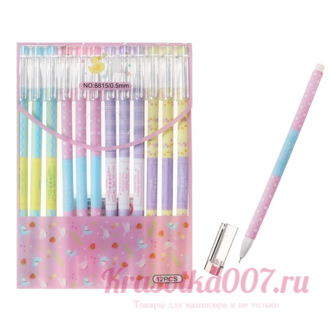 Ручка гелевая, 0,5 мм, синий стрежень, "Узоры", микс