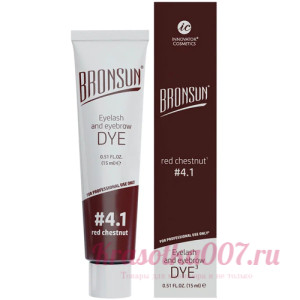 Краска для ресниц и бровей BRONSUN, цвет медный каштан #4.1, 15мл