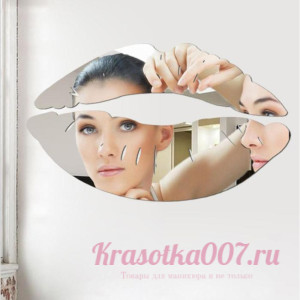 Декор настенный "Губы", из акрила, зеркальный 35 х 7 см, 36 х 9 см