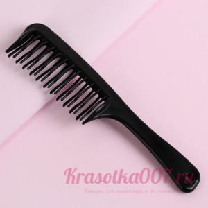 Расчёска двухрядная, 21 × 4,5 см, цвет чёрный