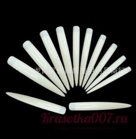 Типсы острые белые, 10 шт.