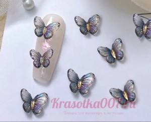 Бабочки для дизайна ногтей черные