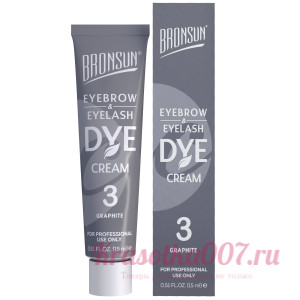 NEW Крем-краска для бровей и ресниц BRONSUN, цвет графит #3, 15 мл