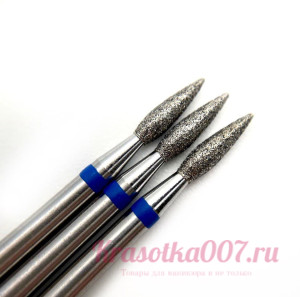 Фреза Кмиз пламя длина 8мм синяя насечка, 2,3 мм ,к14   471/143с