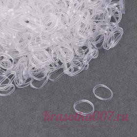 Силиконовые резинки для волос, набор, d = 1,3 см, 100шт , цвет прозрачный
