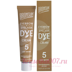 NEW Крем-краска для бровей и ресниц BRONSUN, цвет светло-коричневый #5, 15 мл