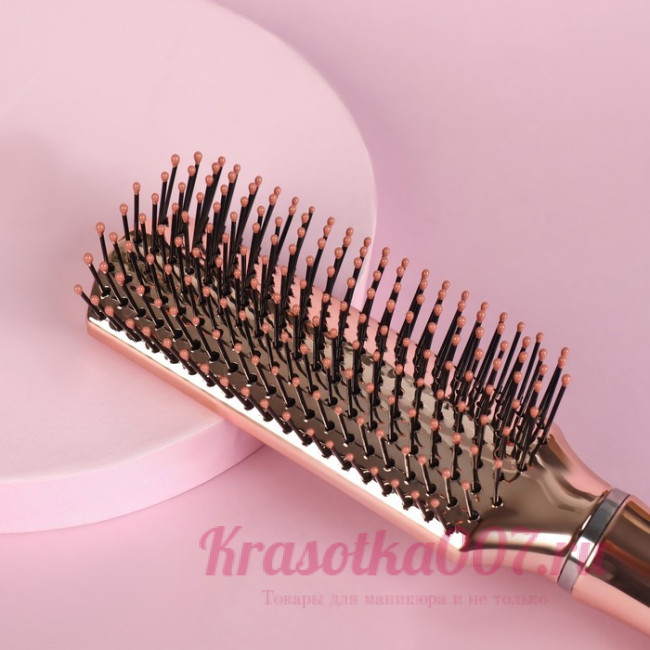 Расчёска массажная, 5 × 23 см, цвет розовое золото