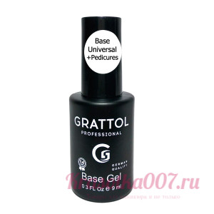 ( 9 МЛ ) БАЗА КАУЧУКОВАЯ ДЛЯ ГЕЛЬ-ЛАКА GRATTOL RUBBER BASE UNIVERSAL+PEDICURES