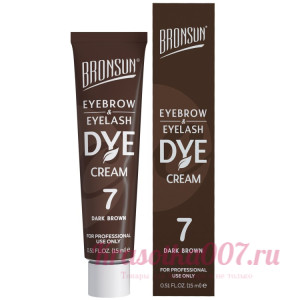 NEW Крем-краска для бровей и ресниц BRONSUN, цвет темно-коричневый #7, 15 мл