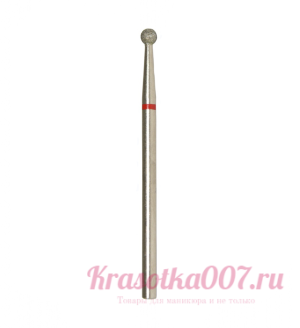 Фреза алмазная сферическая красная 2.7 мм , ВладМиВа, Р18