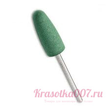 Фреза силиконовая - полировщик, мягкий, пуля, зеленый, d=10 мм, L=16 мм