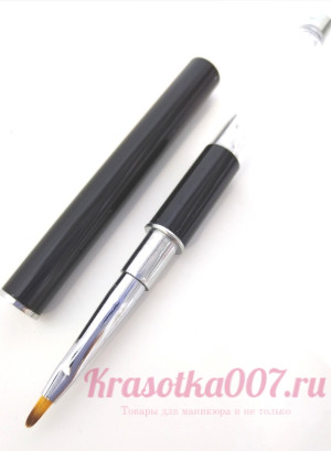 Кисть плоская узкая для наращивания стразы черная