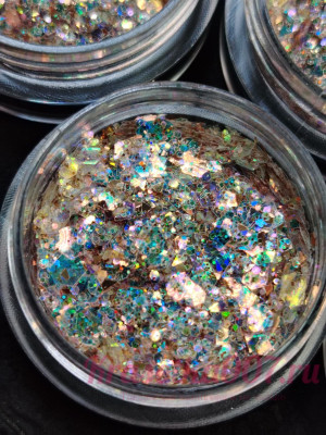 Блестки хамелионы персик голубой, 2 гр