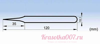 VETUS Пинцет для наращивания ресниц 2-SA прямой, 120 мм