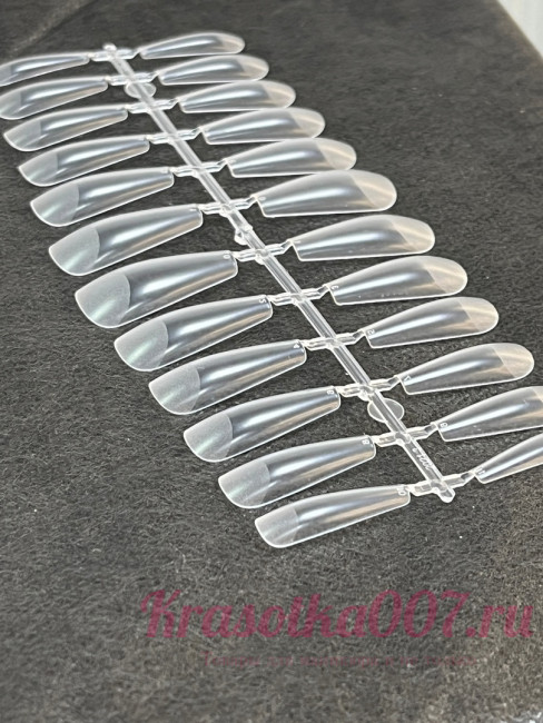 Гелевые типсы балерина матовые 24 шт.