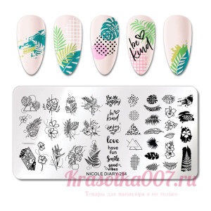 Пластина для стемпинга NICOLE DIARY-254