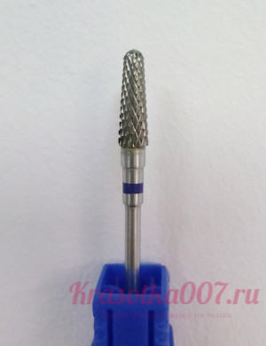Фреза твердосплав для снятия гель-лака синяя насечка 4мм