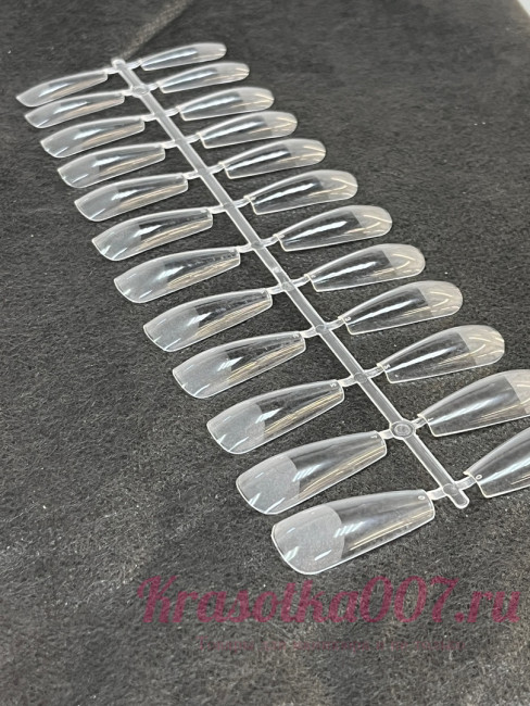 Гелевые типсы балерина матовые внутри 24 шт.