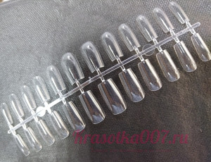 Гелевые типсы квадрат прозрачный, 24 шт