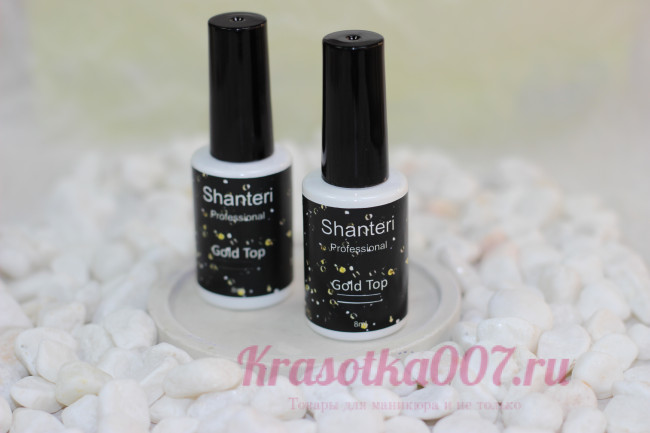 Shanteri, Топ для гель-лака Gold без липкого слоя, 8 мл.