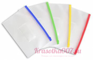 Папка на молнии А5 большая, цвет в асс