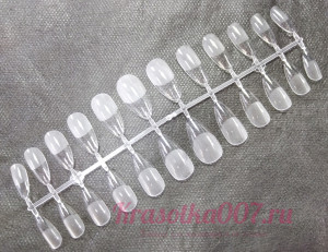 Гелевые типсы миндаль матовый внутри, 24 шт