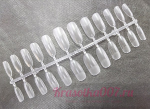 Гелевые типсы Овал матовый, длинные, 24шт