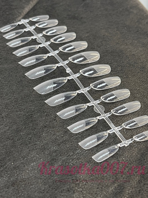 Гелевые типсы Овал матовый внутри, длинные, 24шт