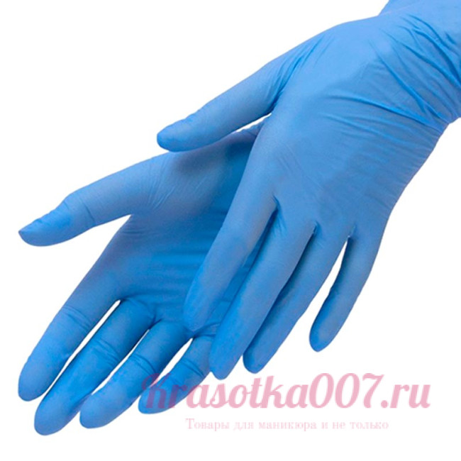 Перчатки Нитриловинил, голубые. 50 пар М