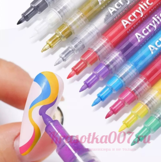 Маркер акриловый синий