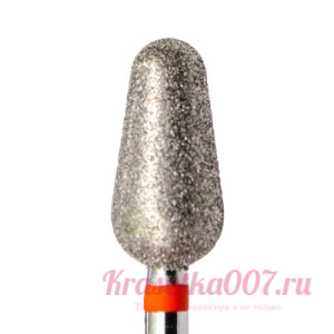 Кмиз, фреза алмазная тупая капля красная насечка 6мм, к53