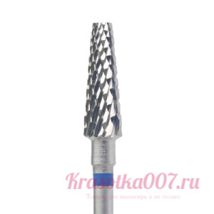 Фреза Кмиз твердоспалав конус синяя насечка 4.5 мм, т10