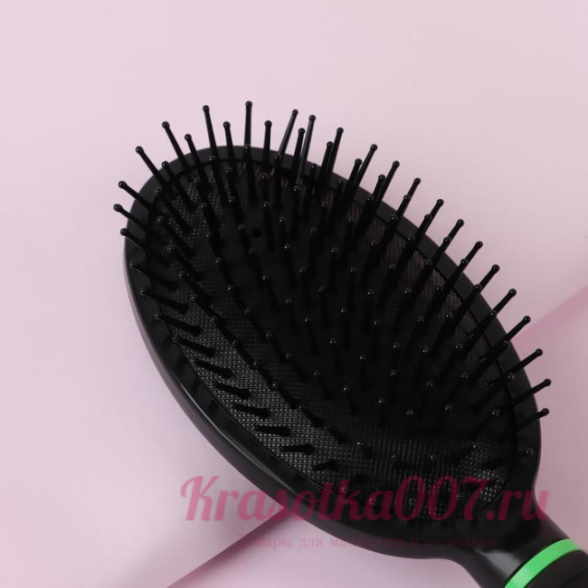 Расчёска массажная, 6 × 24,3 см, цвет МИКС/чёрный