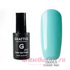 ГЕЛЬ-ЛАК GRATTOL GTC061 LIGHT TURQUOISE, 9МЛ