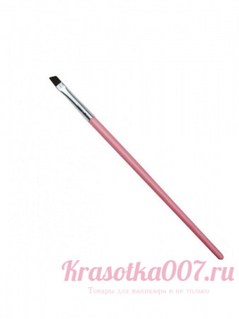 Кисть со скошенным ворсом розовая ручка