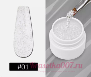 Гель-лак с хлопьями белый,1. 5мл