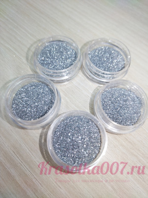 Блестки для ногтей серебро 2 гр