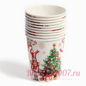 Стакан одноразовый бумажный «С Новым годом», сказка, 250 мл, 10шт