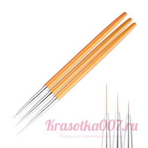 Набор кистей для маникюра 7мм,9мм,11мм, 3 шт.