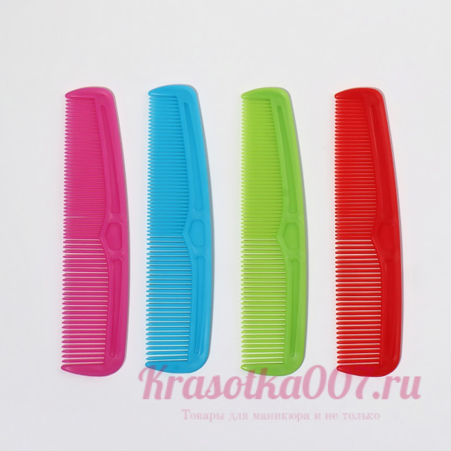 Расчёска комбинированная, 12 × 3 см, черная и голубая