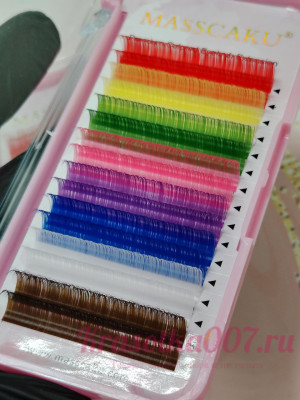 Цветные ресницы для наращивания 0.07 С 13мм