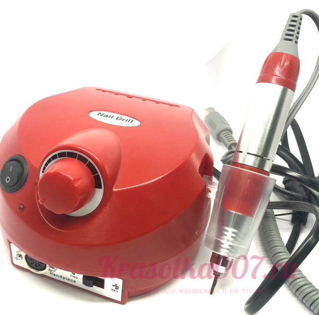 Аппарат для маникюра Nail Drill ZS-601 45000 об, 65 Вт красный